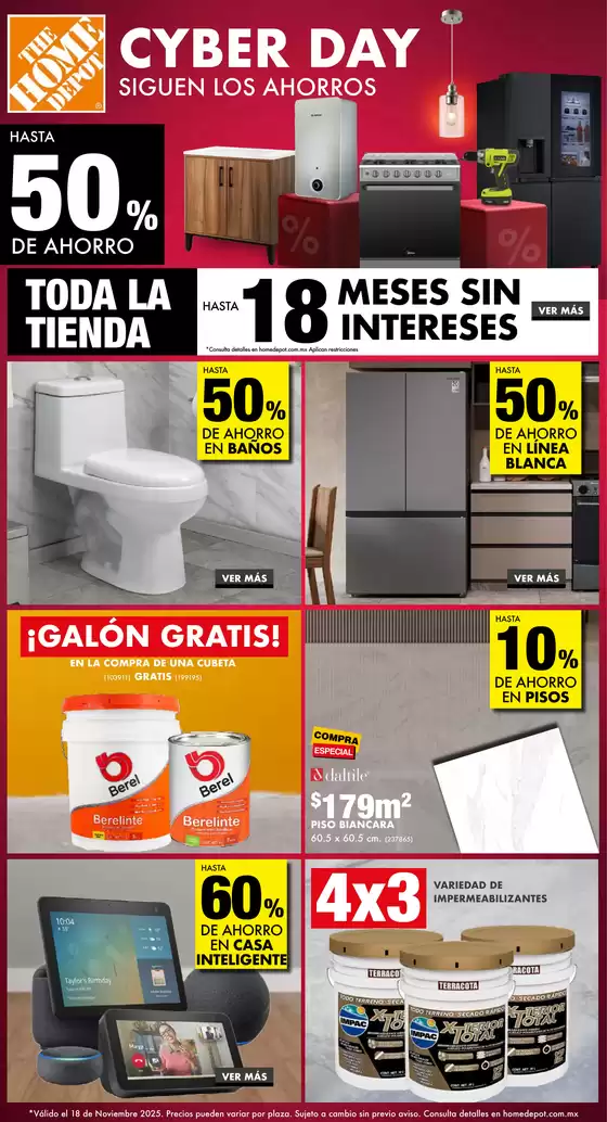 Catálogo The Home Depot | Cyber Day - Siguen los ahorros en The Home Depot | 2025-11-18T00:00:00.000Z - 2025-11-18T00:00:00.000Z