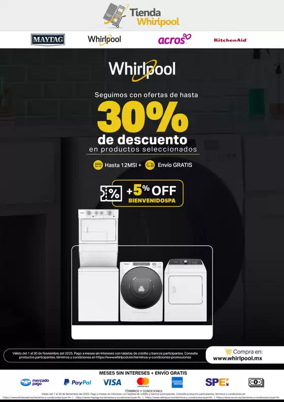 Catálogo Whirlpool en Tlalixtac de Cabrera | Seguimos con Ofertas en Tienda Whirlpool | 2025-11-18T00:00:00.000Z - 2025-11-30T00:00:00.000Z