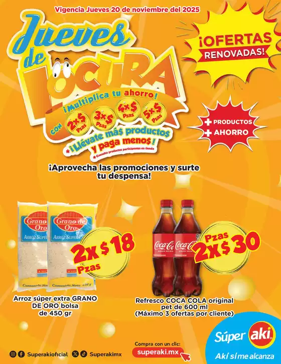 Catálogo Aki Gran Mayoreo en La Piedad de Cabadas | Jueves de locura | 2025-11-20T00:00:00.000Z - 2025-11-20T00:00:00.000Z