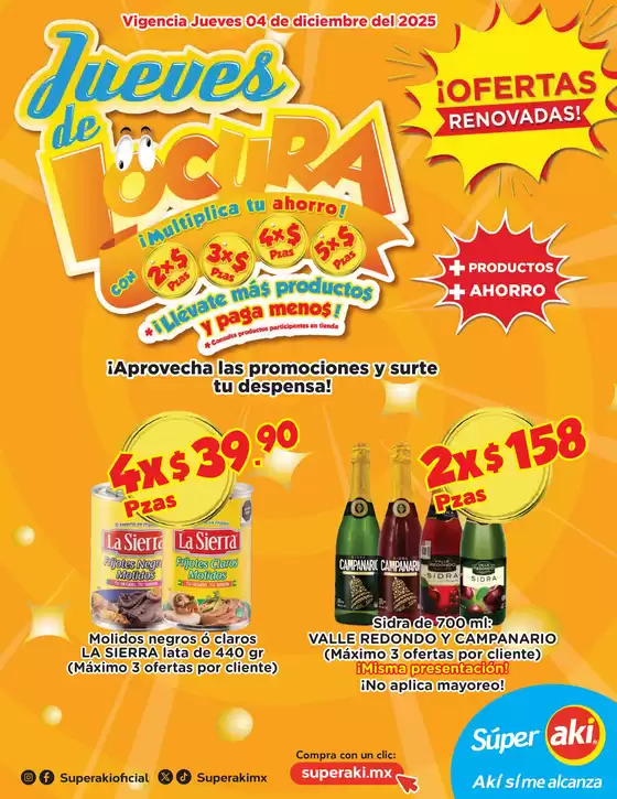 Catálogo Súper Aki en Heroica Nogales | JUEVES DE LOCURA 04 DICIEMBRE DEL 2025 compressed | 2025-12-04T00:00:00.000Z - 2025-12-04T00:00:00.000Z