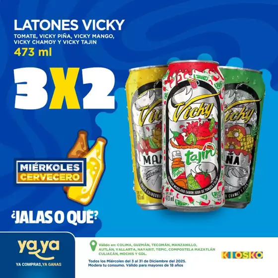 Catálogo Kiosko en Cuauhtémoc (CDMX) | Miércoles Cervecero | 2025-12-03T00:00:00.000Z - 2025-12-31T00:00:00.000Z