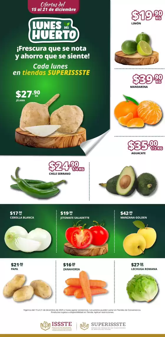 Catálogo SuperISSSTE en San Nicolás de los Garza | Ofertas principales para todos los cazadores de gangas | 2025-12-15T00:00:00.000Z - 2025-12-21T00:00:00.000Z