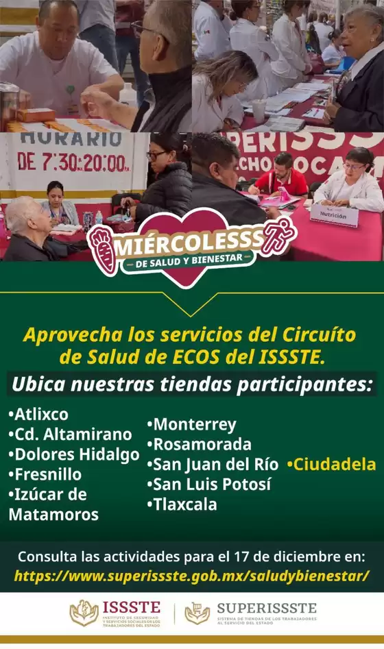 Catálogo SuperISSSTE en Mayorazgo de León (Estación Río México) | Gangas y ofertas actuales | 2025-12-17T00:00:00.000Z - 2025-12-17T00:00:00.000Z