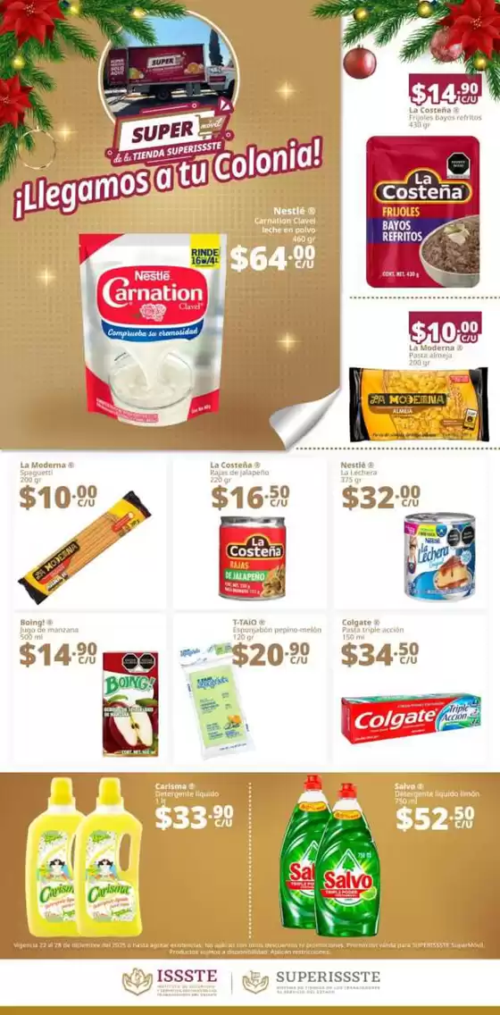 Catálogo SuperISSSTE en Santiago de Querétaro | Ofertas principales y descuentos | 2025-12-22T00:00:00.000Z - 2025-12-28T00:00:00.000Z