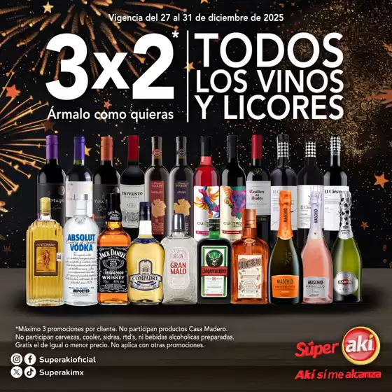 Catálogo Aki Gran Mayoreo en La Piedad de Cabadas | vinos y licores 3x2 del 27 al 31 dic | 2025-12-27T00:00:00.000Z - 2025-12-31T00:00:00.000Z