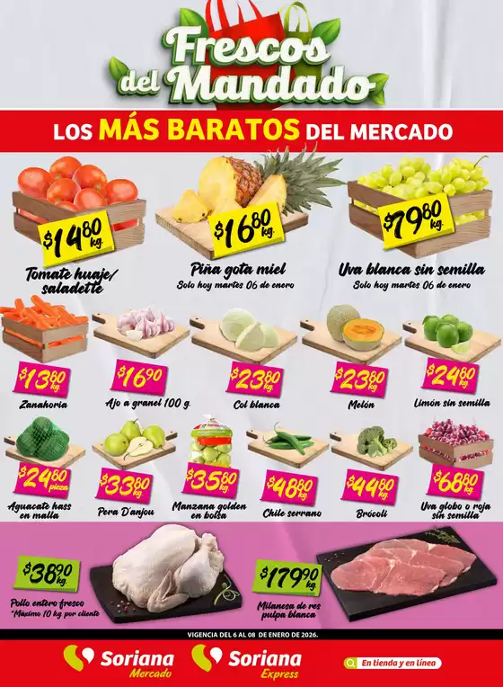 Catálogo Soriana Mercado en Lagos de Moreno | VolMartes060126MDObaja | 2026-01-06T00:00:00.000Z - 2026-01-08T00:00:00.000Z