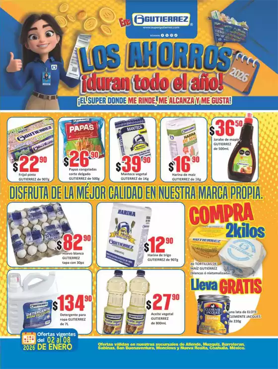 Catálogo Super Gutierrez en Atlacomulco de Fabela | Ofertas y gangas exclusivas | 2026-01-02T00:00:00.000Z - 2026-01-08T00:00:00.000Z