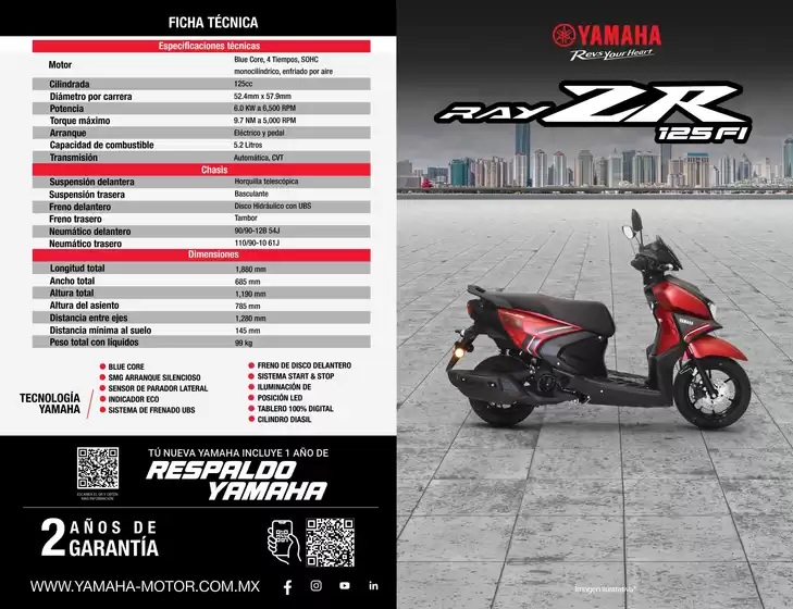 Catálogo Yamaha en El Pueblito | Yamaha RAY ZR 125 FI2026 | 2026-01-09T00:00:00.000Z - 2026-12-31T00:00:00.000Z