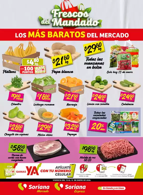 Catálogo Soriana Mercado en Heróica Puebla de Zaragoza | Gangas y ofertas actuales | 2026-01-13T00:00:00.000Z - 2026-01-15T00:00:00.000Z