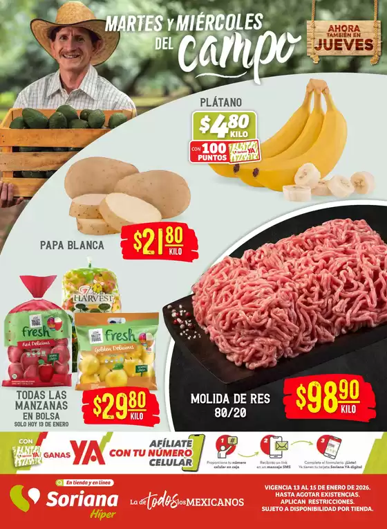 Catálogo Soriana Híper en Heróica Puebla de Zaragoza | Grandes descuentos en productos seleccionados | 2026-01-13T00:00:00.000Z - 2026-01-15T00:00:00.000Z