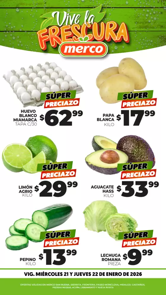 Catálogo Merco en Ciudad de México | Frutas y Verduras 21 al 22 de Enero - MVA | 2026-01-21T00:00:00.000Z - 2026-01-22T00:00:00.000Z