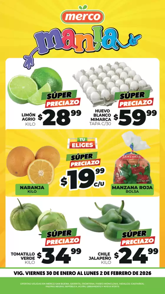 Catálogo Merco en Ciudad de México | Frutas y Verduras 30 de Enero al 2 de Febrero | 2026-01-30T00:00:00.000Z - 2026-02-02T00:00:00.000Z