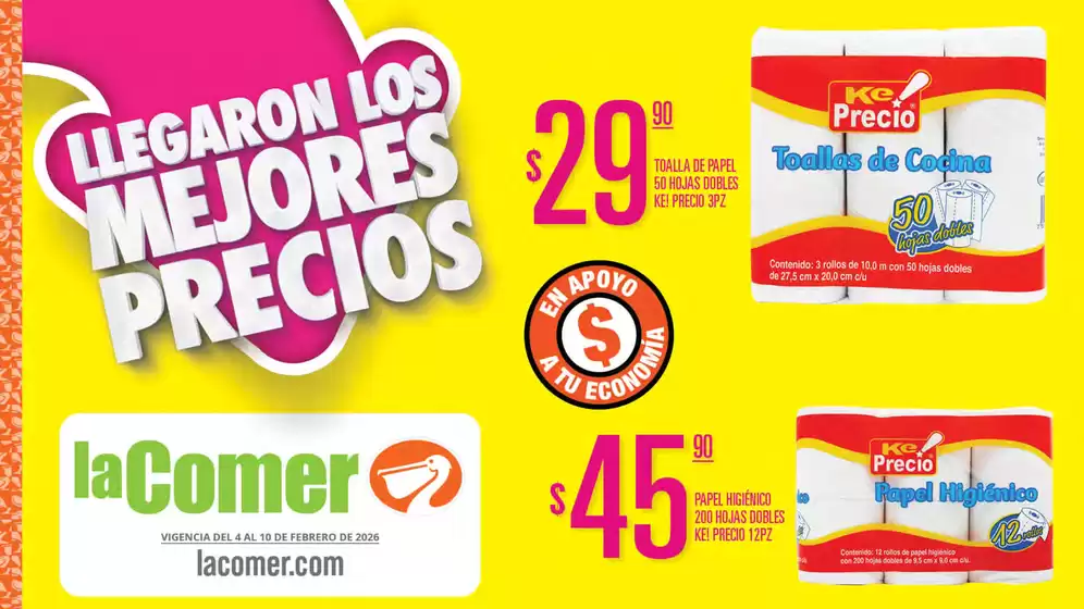 Catálogo La Comer en Atotonilquillo | Llegaron los mejores Precios - La Comer | 2026-02-04T00:00:00.000Z - 2026-02-10T00:00:00.000Z