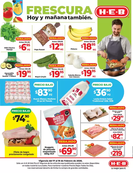 Catálogo HEB en Escuintla | Frescura Hoy y mañana también | 2026-02-17T00:00:00.000Z - 2026-02-19T00:00:00.000Z