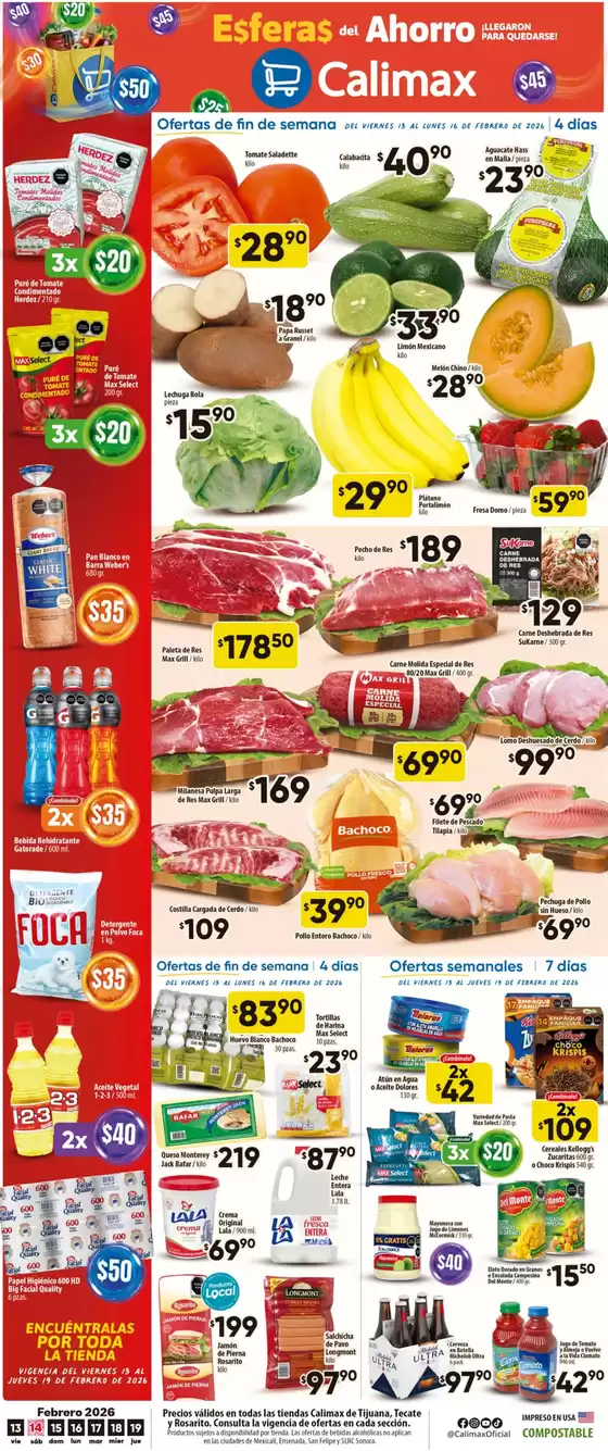 Catálogo Calimax en Tecomán | Ofertas Calimax | 2026-02-13T00:00:00.000Z - 2026-02-19T00:00:00.000Z
