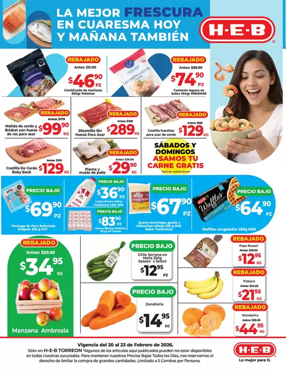 Catálogo HEB en Morelia | La mejor frescura en Cuaresma  | 2026-02-20T00:00:00.000Z - 2026-02-23T00:00:00.000Z