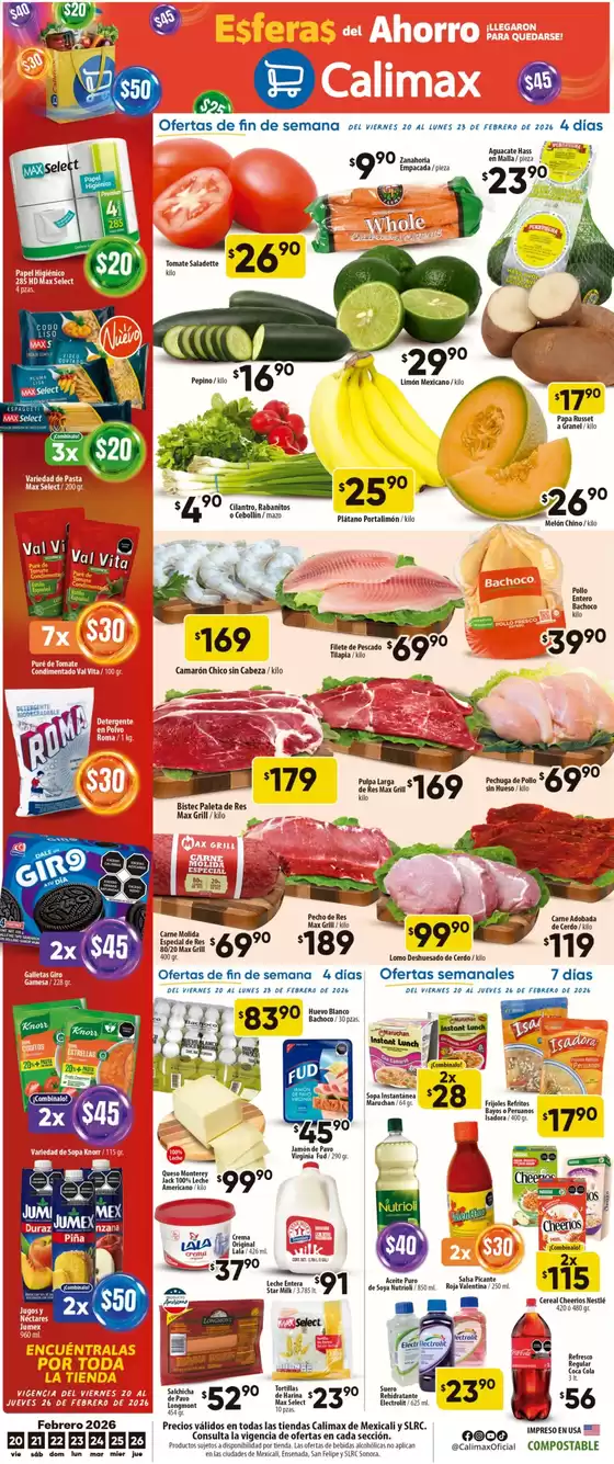Catálogo Calimax en Cancún | Excelente oferta para cazadores de gangas | 2026-02-20T00:00:00.000Z - 2026-02-26T00:00:00.000Z