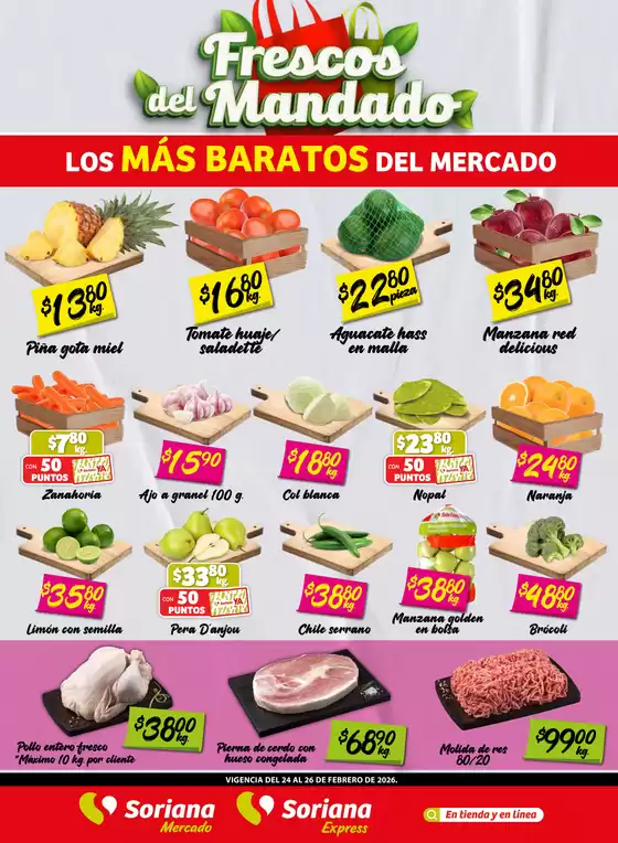Catálogo Soriana Mercado en Gustavo A Madero | Ofertas y promociones actuales | 2026-02-24T00:00:00.000Z - 2026-02-26T00:00:00.000Z