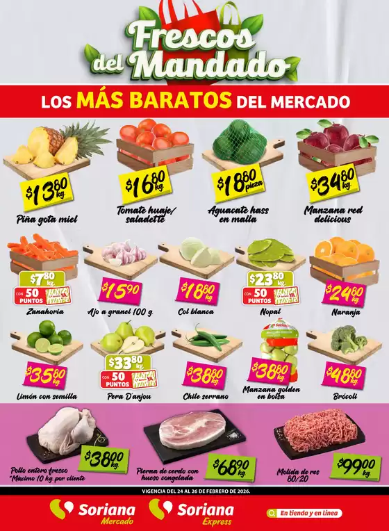 Catálogo Soriana Mercado en Gustavo A Madero | Gangas exclusivas | 2026-02-24T00:00:00.000Z - 2026-02-26T00:00:00.000Z