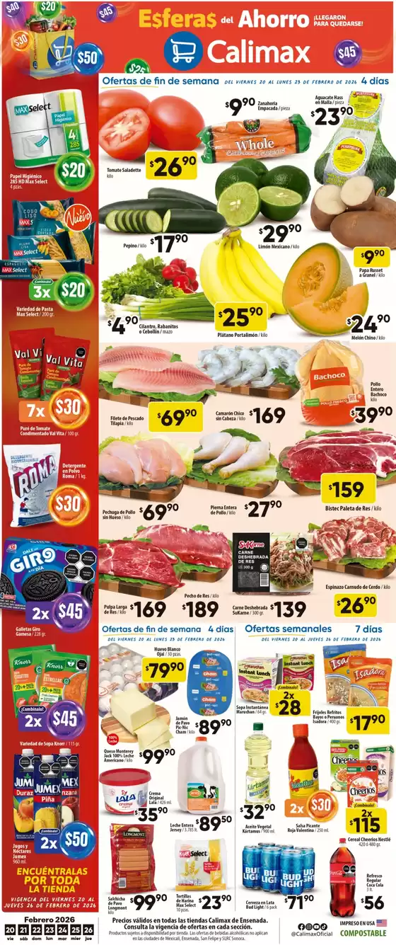 Catálogo Calimax en Heróica Matamoros | Gangas exclusivas | 2026-02-20T00:00:00.000Z - 2026-02-26T00:00:00.000Z