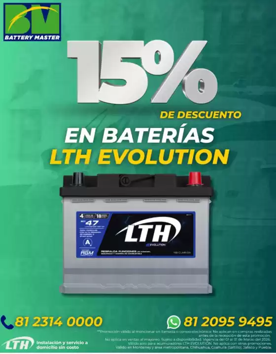 Catálogo Battery Master en Atlacomulco de Fabela | Promo | 2026-03-12T00:00:00.000Z - 2026-03-31T00:00:00.000Z
