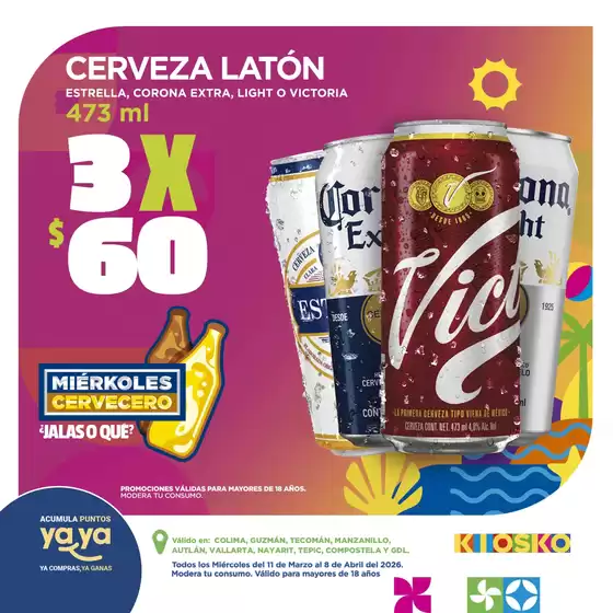 Catálogo Kiosko en Zapopan | Miércoles Cervecero | 2026-03-11T00:00:00.000Z - 2026-04-08T00:00:00.000Z