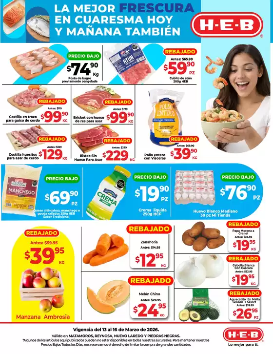 Catálogo HEB en Ciudad Juárez | La mejor Frescura en Cuaresma Hoy y mañana también | 2026-03-13T00:00:00.000Z - 2026-03-16T00:00:00.000Z