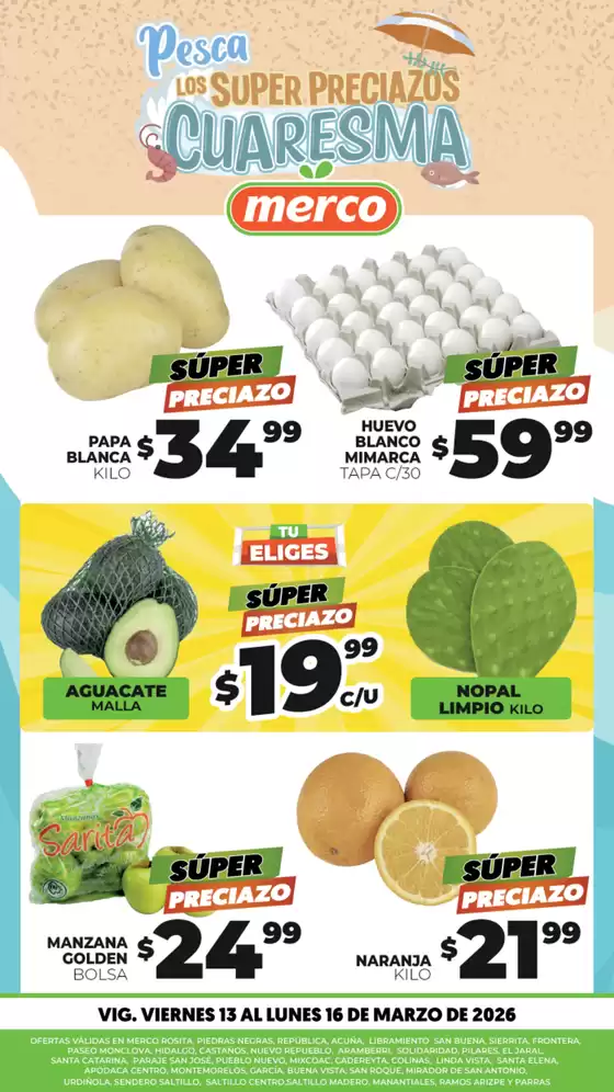 Catálogo Merco en Ciudad Benito Juárez | Frutas y Verduras 13 al 16 de Marzo | 2026-03-13T00:00:00.000Z - 2026-03-16T00:00:00.000Z