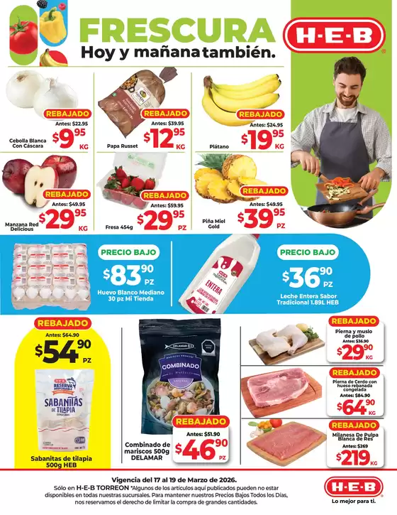 Catálogo HEB en Guanajuato | Frescura Hoy y mañana también | 2026-03-17T00:00:00.000Z - 2026-03-19T00:00:00.000Z
