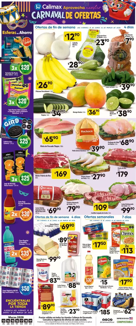 Catálogo Calimax en Soledad de Graciano Sánchez | Gangas y ofertas actuales | 2026-03-13T00:00:00.000Z - 2026-03-19T00:00:00.000Z