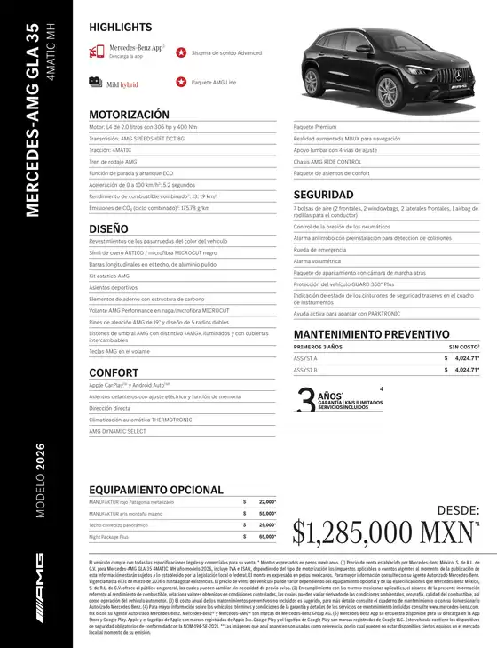 Catálogo Mercedes-Benz en Azcapotzalco | Mercedes AMG GLA 35 4MATIC MH | 2026-03-03T00:00:00.000Z - 2026-03-31T00:00:00.000Z