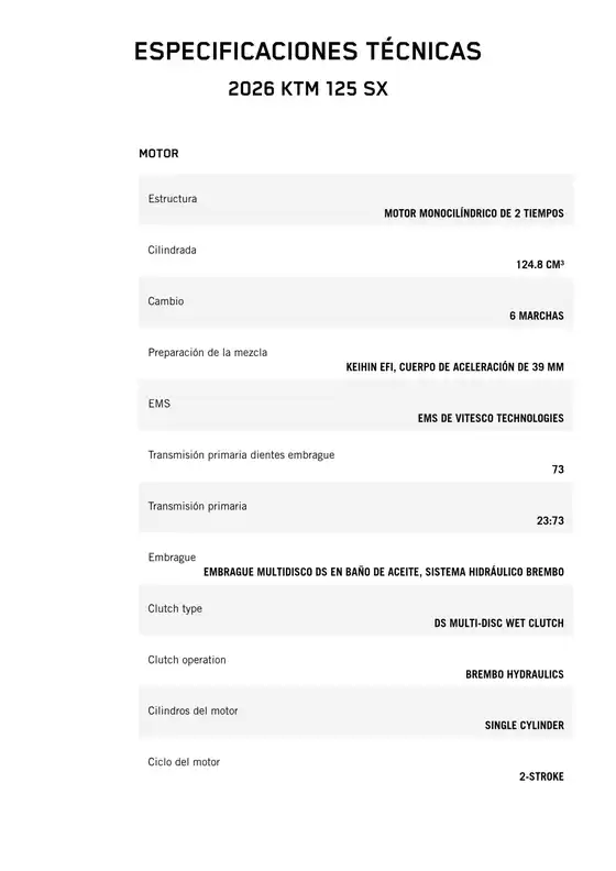 Catálogo KTM en Zapopan | 2026 ktm 125 sx | 2026-03-18T00:00:00.000Z - 2026-04-01T00:00:00.000Z
