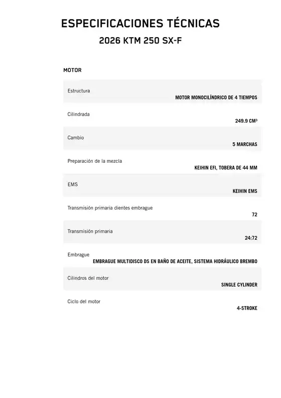 Catálogo KTM en Zapopan | 2026 ktm 250 sx f | 2026-03-18T00:00:00.000Z - 2026-04-01T00:00:00.000Z