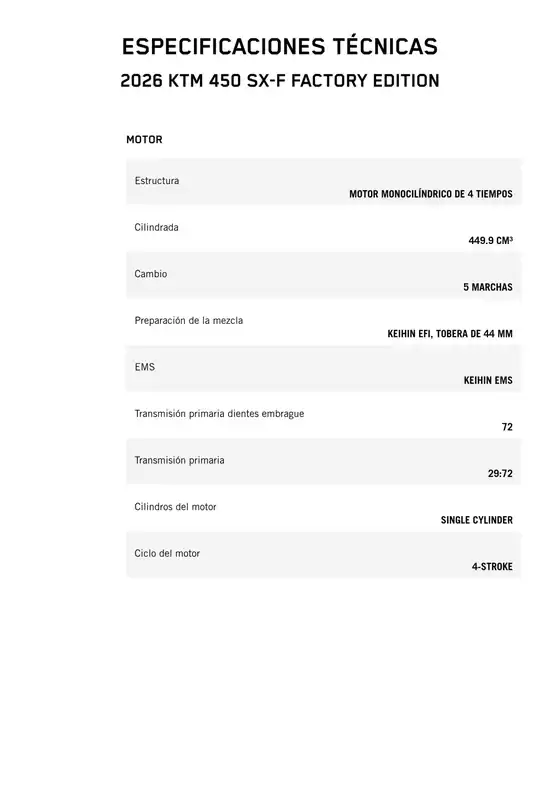 Catálogo KTM en Zapopan | 2026 ktm 450 sx ffactoryedition | 2026-03-18T00:00:00.000Z - 2026-04-01T00:00:00.000Z