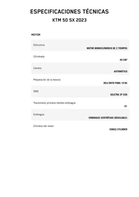 Catálogo KTM en Zapopan | Ktm 50 sx 2023 | 2026-03-18T00:00:00.000Z - 2026-04-01T00:00:00.000Z