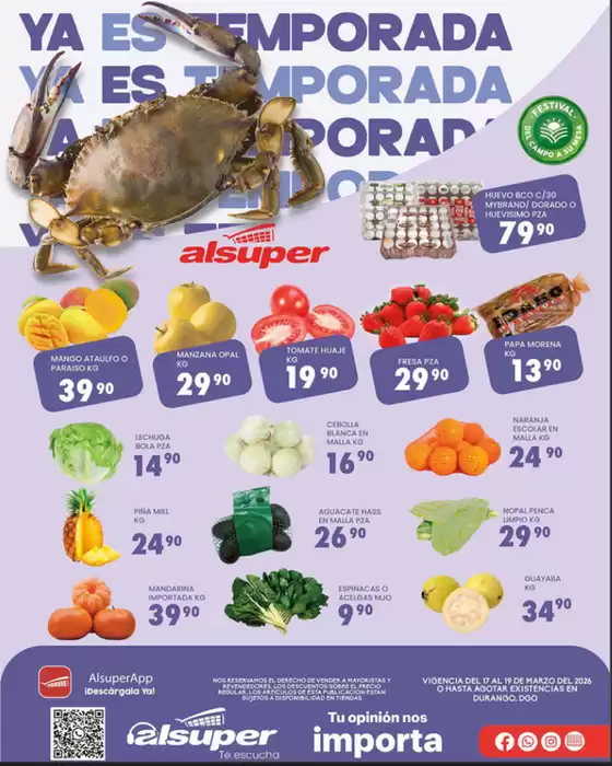 Catálogo Alsuper en Guadalupe (Zacatecas) | Alsuper Durango | 2026-03-17T00:00:00.000Z - 2026-03-19T00:00:00.000Z