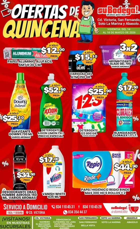 Catálogo SuBodega en Heróica Puebla de Zaragoza | Grandes descuentos en productos seleccionados | 2026-03-14T00:00:00.000Z - 2026-03-18T00:00:00.000Z