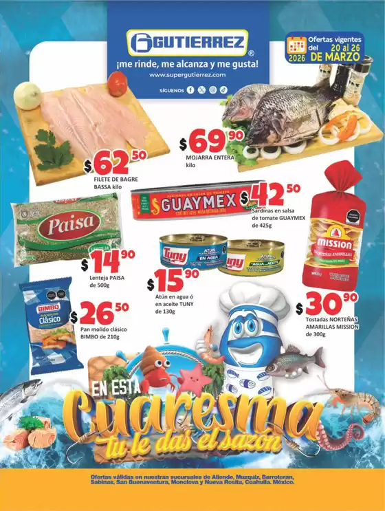 Catálogo Super Gutierrez en Tlaxcoapan | En esta Cuaresma tu le das el sazon | 2026-03-20T00:00:00.000Z - 2026-03-26T00:00:00.000Z