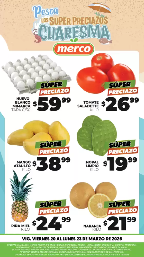 Catálogo Merco en Jiutepec | Pesca los super preciazos Cuaresma | 2026-03-20T00:00:00.000Z - 2026-03-23T00:00:00.000Z