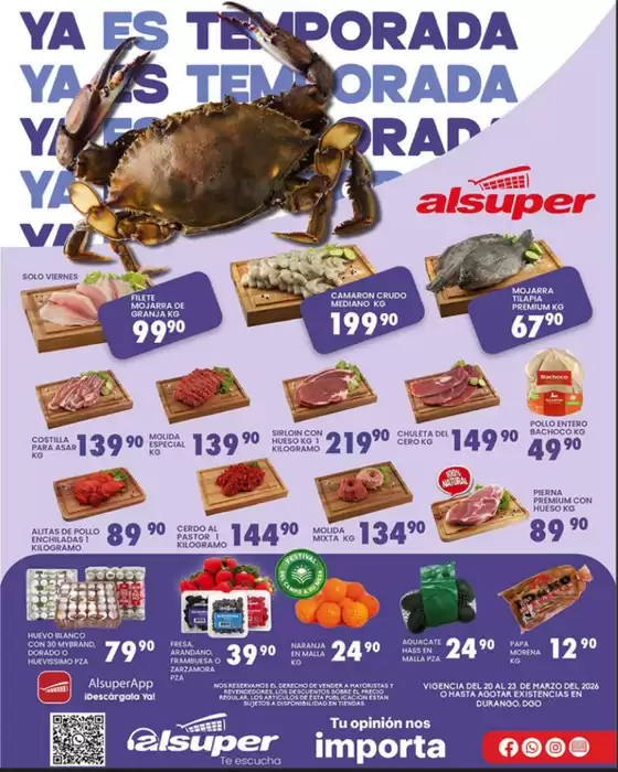 Catálogo Alsuper en Pabellón de Arteaga | Alsuper Durango | 2026-03-20T00:00:00.000Z - 2026-03-23T00:00:00.000Z