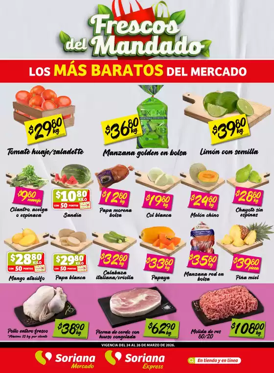 Catálogo Soriana Mercado en Santa María Huazolotitlán | Gangas y ofertas actuales | 2026-03-24T00:00:00.000Z - 2026-03-26T00:00:00.000Z