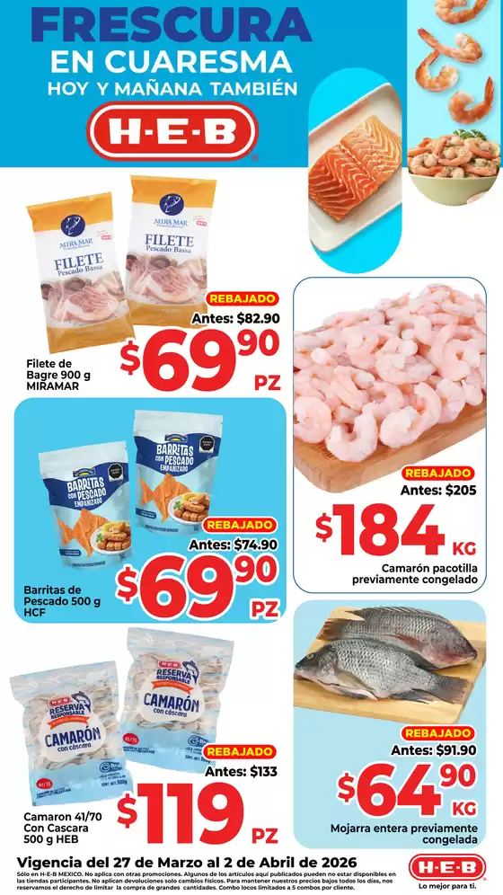 Catálogo HEB en Naucalpan (México) | Frescura en Cuaresma hoy y mañana también | 2026-03-27T00:00:00.000Z - 2026-03-30T00:00:00.000Z