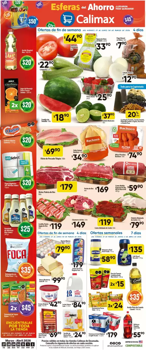 Catálogo Calimax en Guanajuato | Nuestras mejores gangas | 2026-03-27T00:00:00.000Z - 2026-04-02T00:00:00.000Z