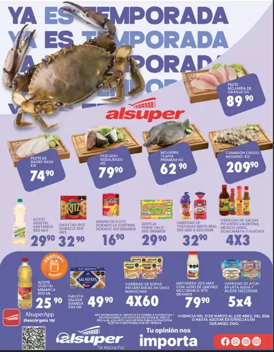 Catálogo Alsuper en Tláhuac | Alsuper Durango | 2026-03-31T00:00:00.000Z - 2026-04-02T00:00:00.000Z