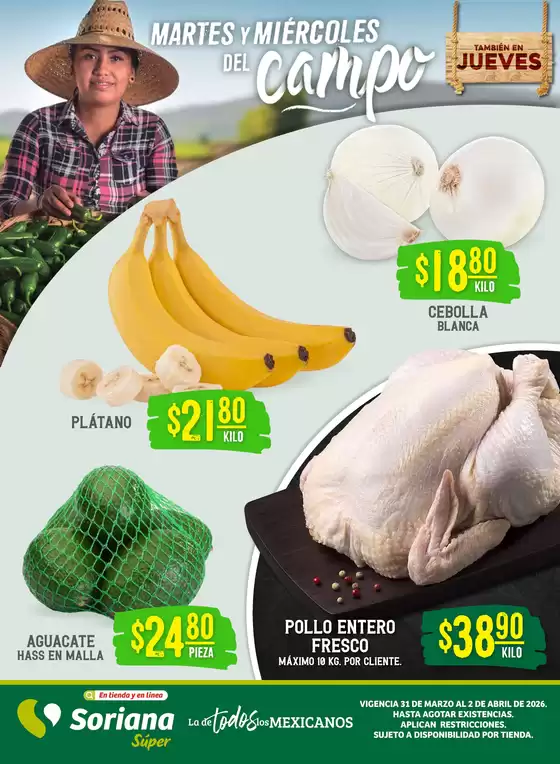 Catálogo Soriana Súper en Playas de Rosarito | Ofertas principales para todos los cazadores de gangas | 2026-03-31T00:00:00.000Z - 2026-04-02T00:00:00.000Z
