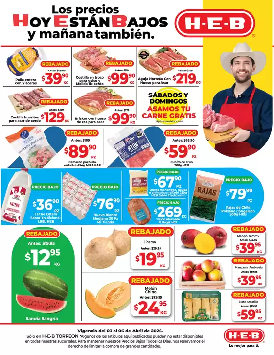 Catálogo HEB | Los precios Hoy Están Bajos y mañana también | 2026-04-03T00:00:00.000Z - 2026-04-06T00:00:00.000Z