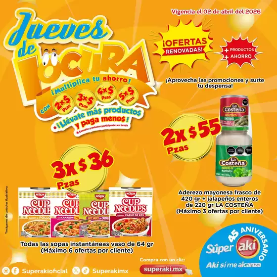 Catálogo Súper Aki en Ciudad Benito Juárez | Ofertas Súper Aki | 2026-04-02T00:00:00.000Z - 2026-04-02T00:00:00.000Z