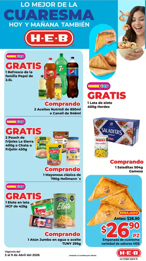 Catálogo HEB en Ciudad Benito Juárez | Calidad Hoy y mañana también | 2026-04-03T00:00:00.000Z - 2026-04-09T00:00:00.000Z