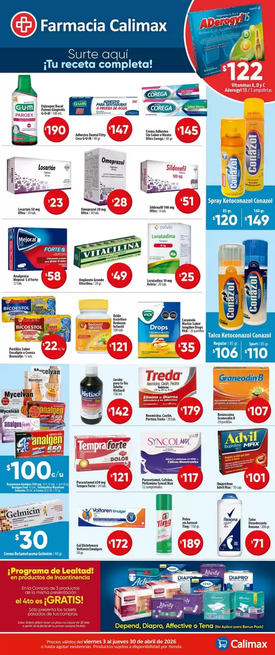 Catálogo Calimax en Macuspana | Ahorra ahora con nuestras ofertas | 2026-04-03T00:00:00.000Z - 2026-04-30T00:00:00.000Z