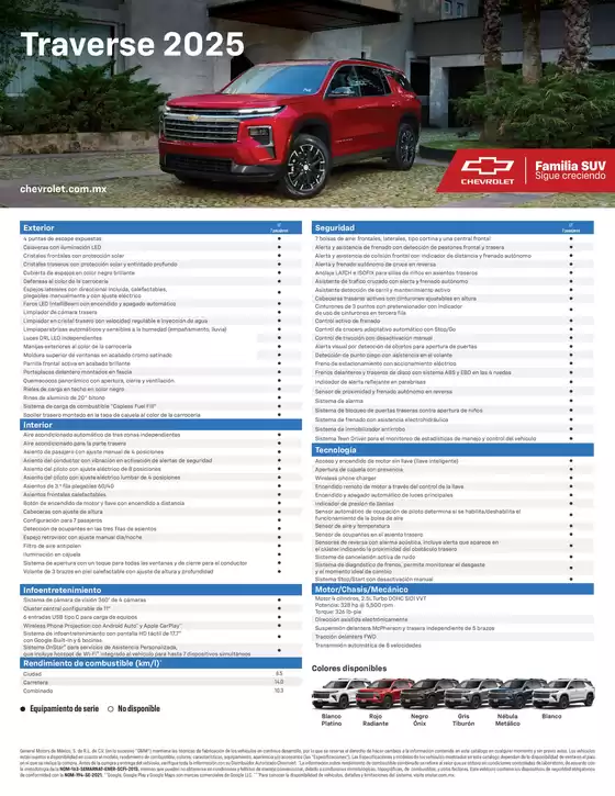 Catálogo Chevrolet | Ficha Tecnica Traverse 2025 TLD | 2026-04-07T00:00:00.000Z - 2026-04-21T00:00:00.000Z